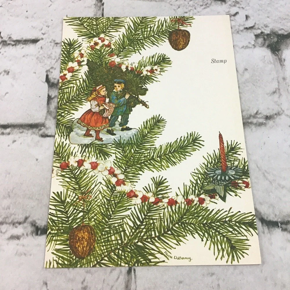 Vintage Christmas Folding Mailer Wrap-Around Envelopes Lot Of 6 Collectible